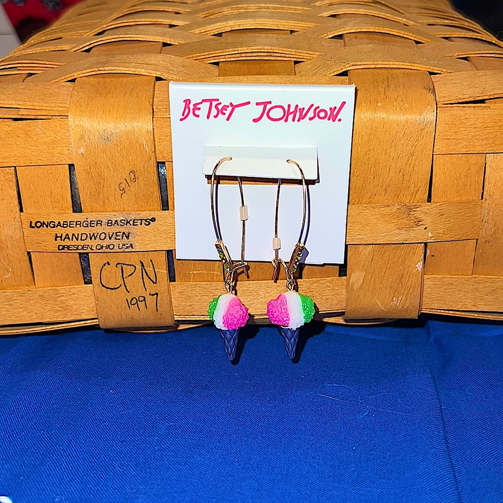 Betsey Johnson Ice Cream Cone Earrings
